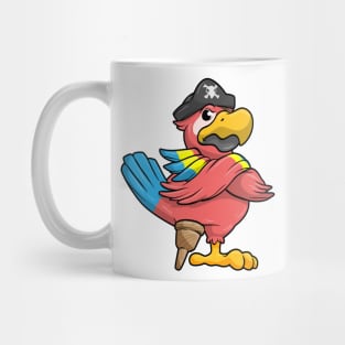 Parrot as Pirate with Wooden leg and Pirate hat Mug